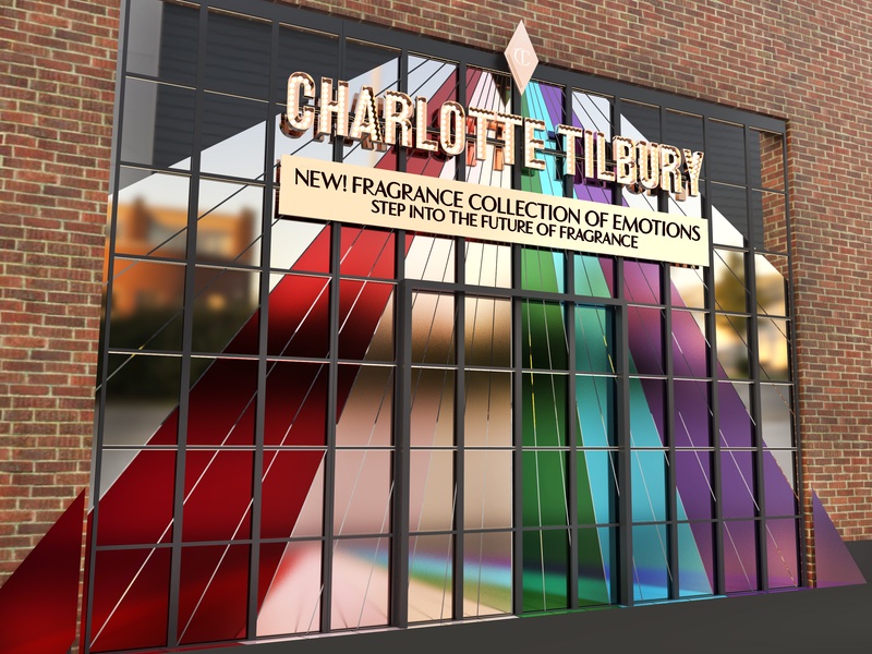 The exterior of Charlotte Tilbury's fragrance pop-up in London